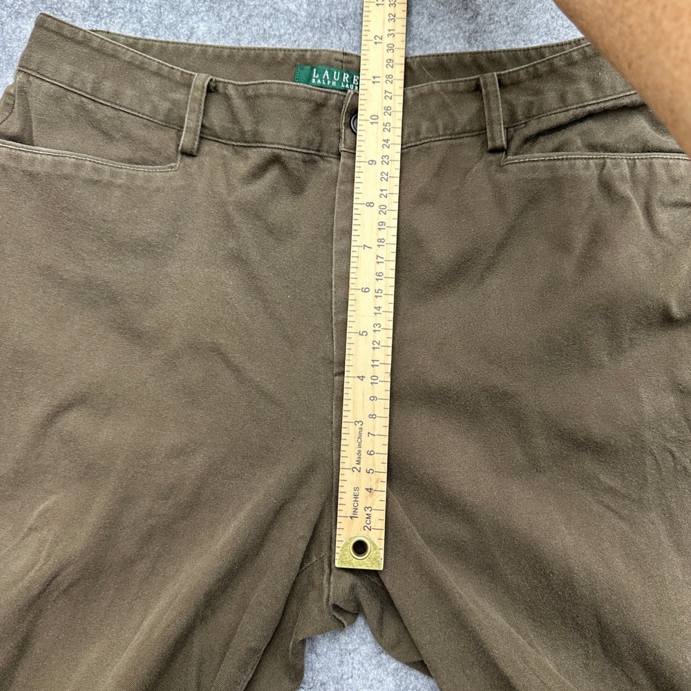 Lauren Ralph Lauren Womens 8 Brown Straight Leg Stretch Cotton Trousers Office - Picture 7 of 11